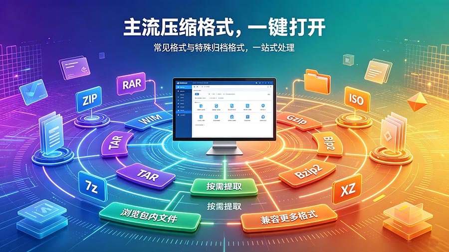 支持主流压缩格式